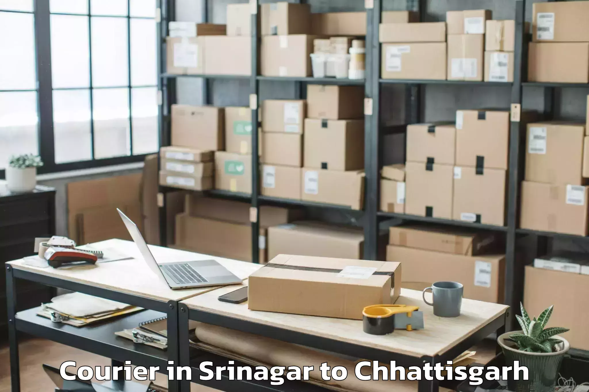 Hassle-Free Srinagar to Raigarh Chhattisgarh Courier